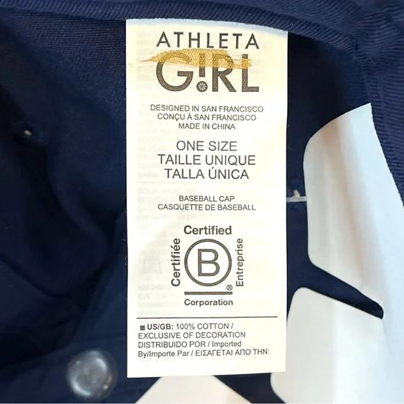 NWT Athleta Girl Baseball Cap Navy Blue Adjustable OS - Picture 4 of 8